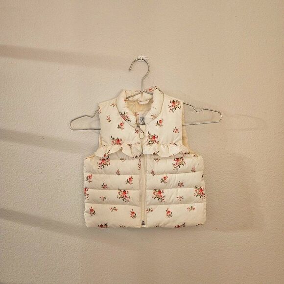 Baby GAP Floral Puffer Vest Sz 18-24M - Picture 1 of 3